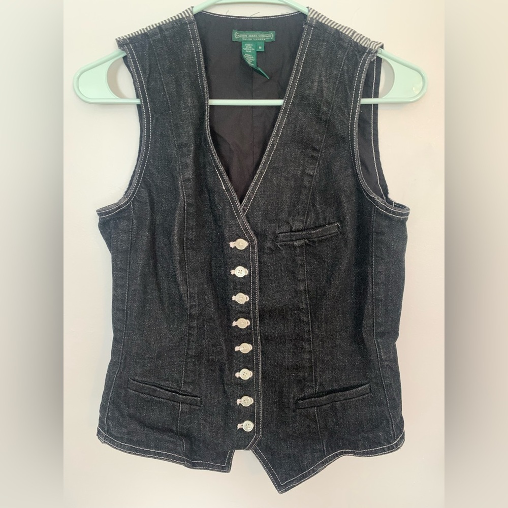 Lauren Jeans Company vintage  Ralph Lauren black denim vest, size Medium